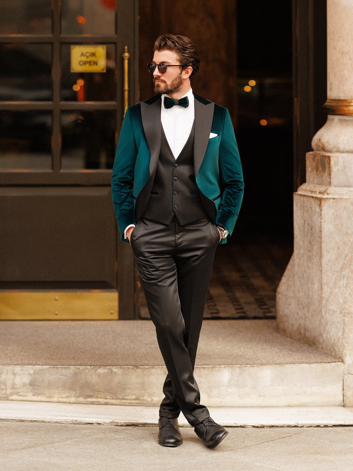 Emerald Velvet Slim-Fit Tuxedo 3-Piece